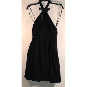 Black Halter Top Lace Dress